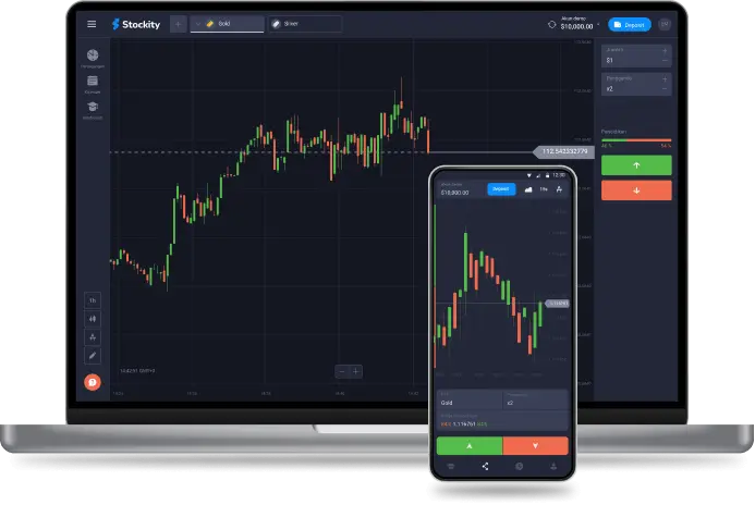 Tampilan Aplikasi Stockity di Laptop & Mobile